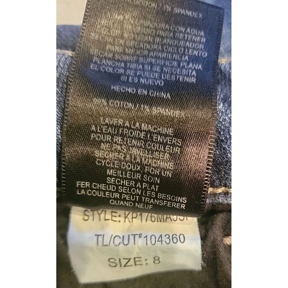 Kut from the Kloth Women 8 Catherine Blue M LowRise Straight Leg Jean Distressed - Picture 9 of 9